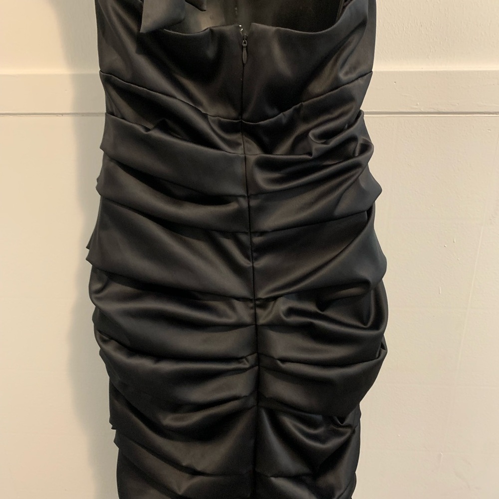 Vintage 90s Classic Le Chateau Sleek Black Cocktail Dress - Picture 9 of 16